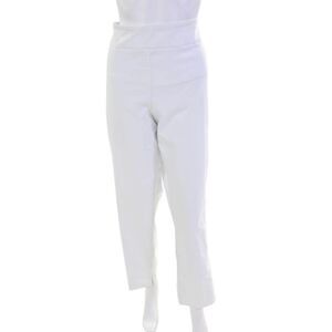 Estelle & Finn Womens High Rise Double Slit Pleated Pants White Size 16